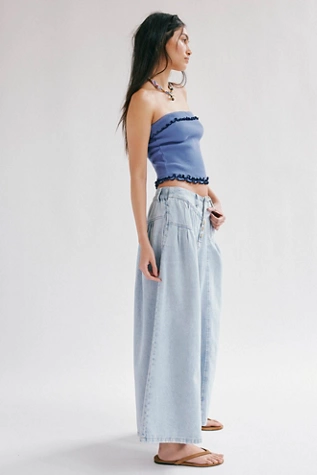 Free People We The Free Blossom Pull-On Jeans Light Sunny Day