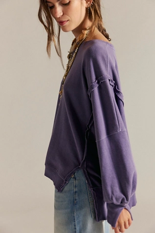 Free People We The Free Camden Sweatshirt Purple Horizon