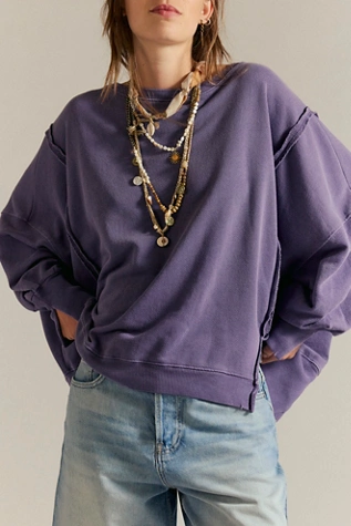 Free People We The Free Camden Sweatshirt Purple Horizon