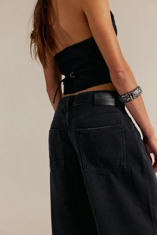 Free People We The Free Carina Ultra-Soft Boyfriend Jeans Black