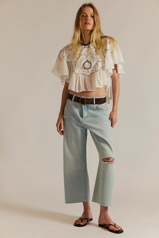 Free People We The Free Deep Trance Dropped Boyfriend Jeans Bleached Out Raw