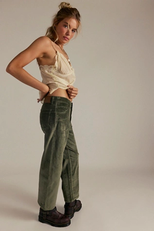 Free People We The Free Deep Trance Dropped Corduroy Jeans Keepsake Clover