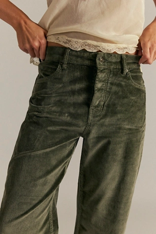Free People We The Free Deep Trance Dropped Corduroy Jeans Keepsake Clover