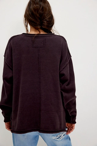 Free People We The Free Ella Roll-Neck Sweater Chocolate Plum