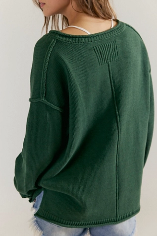Free People We The Free Ella Roll-Neck Sweater Green Pasture