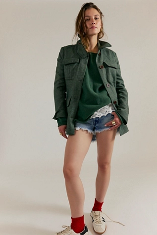 Free People We The Free Ella Roll-Neck Sweater Green Pasture