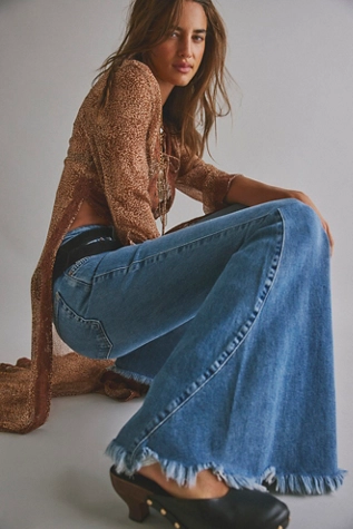 Free People We The Free Emre Flare Jeans Poppy Blue