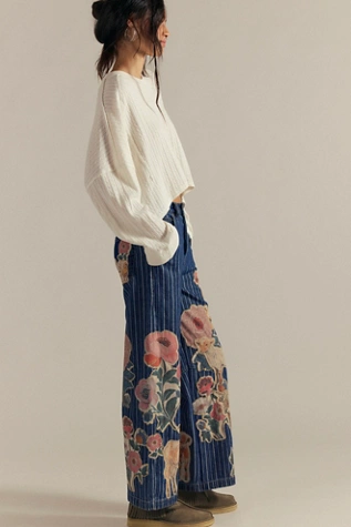 Free People We The Free Farm To Peach Jeans Barnyard Blue