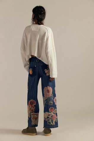 Free People We The Free Farm To Peach Jeans Barnyard Blue