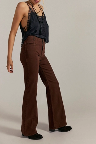Free People We The Free Firecracker Flare Jeans Retro Brown Snake