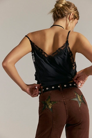 free people We The Free Firecracker Flare Jeans Retro Brown Snake