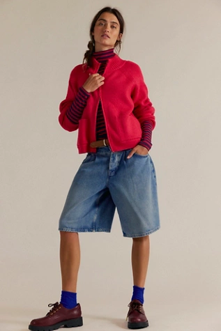 Free People We The Free Good Good Stripe Turtleneck Americana Combo