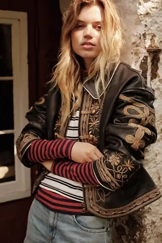 free people We The Free Good Good Stripe Turtleneck Americana Combo