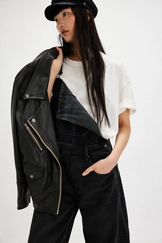 Free People We The Free Good Luck Barrel Overalls Soundwave