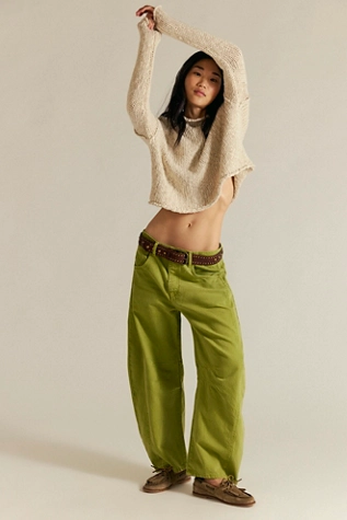 free people We The Free Good Luck Mid-Rise Barrel Jeans Shadow Moss