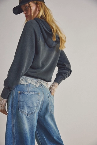 Free People We The Free Good Luck Mid-Rise Barrel Jeans Ultra Light Beam