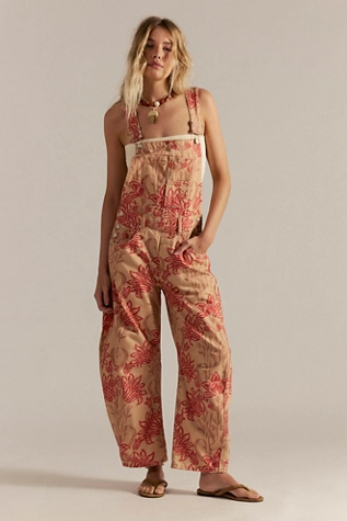 free people We The Free Good Luck Printed Overalls Tan Combo-Bold Wallpaper