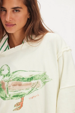 Free People We The Free Graphic Camden Pullover Mallard Combo
