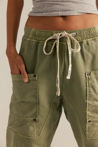 free people We The Free Jet Set Knit Pull-On Pants Oil Green