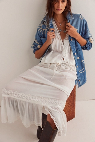 Free People We The Free Madison City Embroidered Jacket Skyway Blues