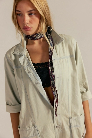 Free People We The Free Margarita Jumpsuit Light Blue Beam