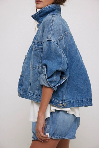 Free People We The Free Opal Swing Denim Jacket Cowboy Romance