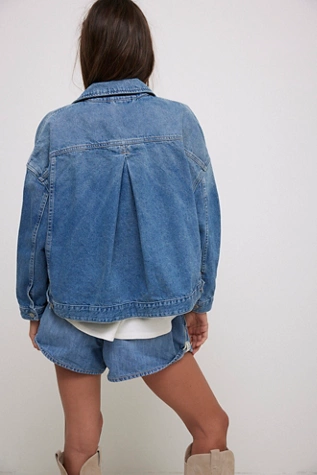 Free People We The Free Opal Swing Denim Jacket Cowboy Romance