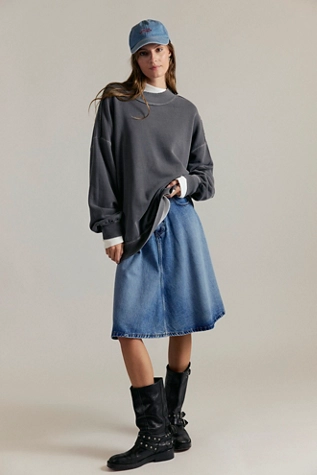 Free People We The Free Palm Springs Pullover Washed Black