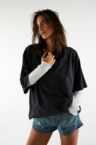 Free People We The Free Perfect Oversized Tee Black