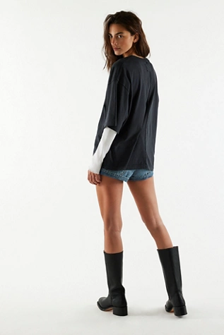 Free People We The Free Perfect Oversized Tee Black