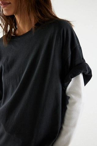 Free People We The Free Perfect Oversized Tee Black