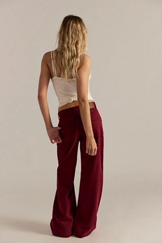 Free People We The Free Stride Straight 'n Wide Jeans Syrah