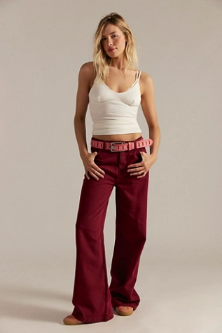 free people We The Free Stride Straight 'n Wide Jeans Syrah