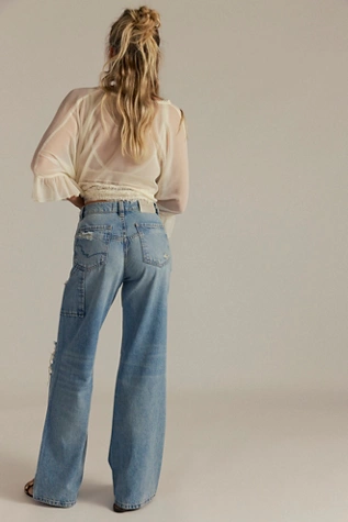 Free People We The Free Tinsley Baggy High-Rise Jeans Blue Mirage