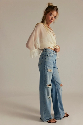 Free People We The Free Tinsley Baggy High-Rise Jeans Blue Mirage
