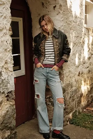 free people We The Free Tinsley Baggy High-Rise Jeans Blue Mirage