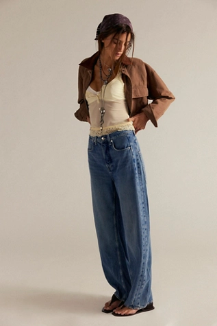 free people We The Free Truro Baggy Puddle Jeans Water Stoned Blue