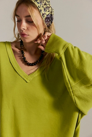 Free People We The Free Venice V-Neck Sweatshirt Camper