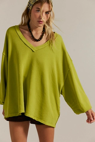 Free People We The Free Venice V-Neck Sweatshirt Camper