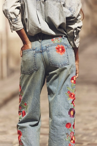 free people We The Free Willow Floral Embroidered Jeans Retrograde