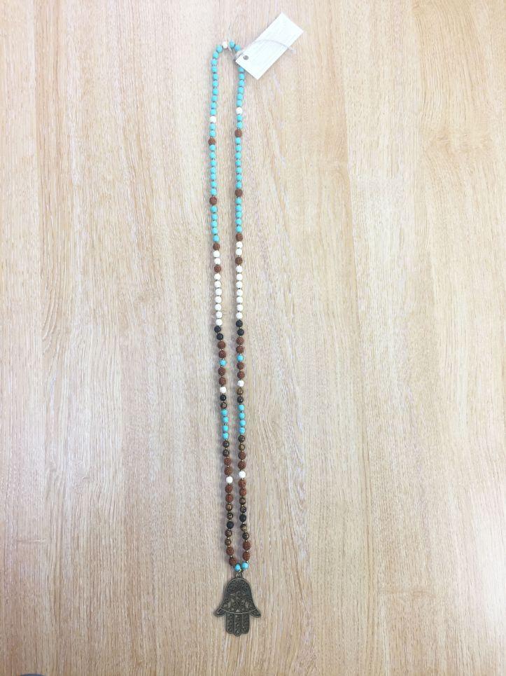 Free Spirit The HAMSA Mala With Bronze Pendant