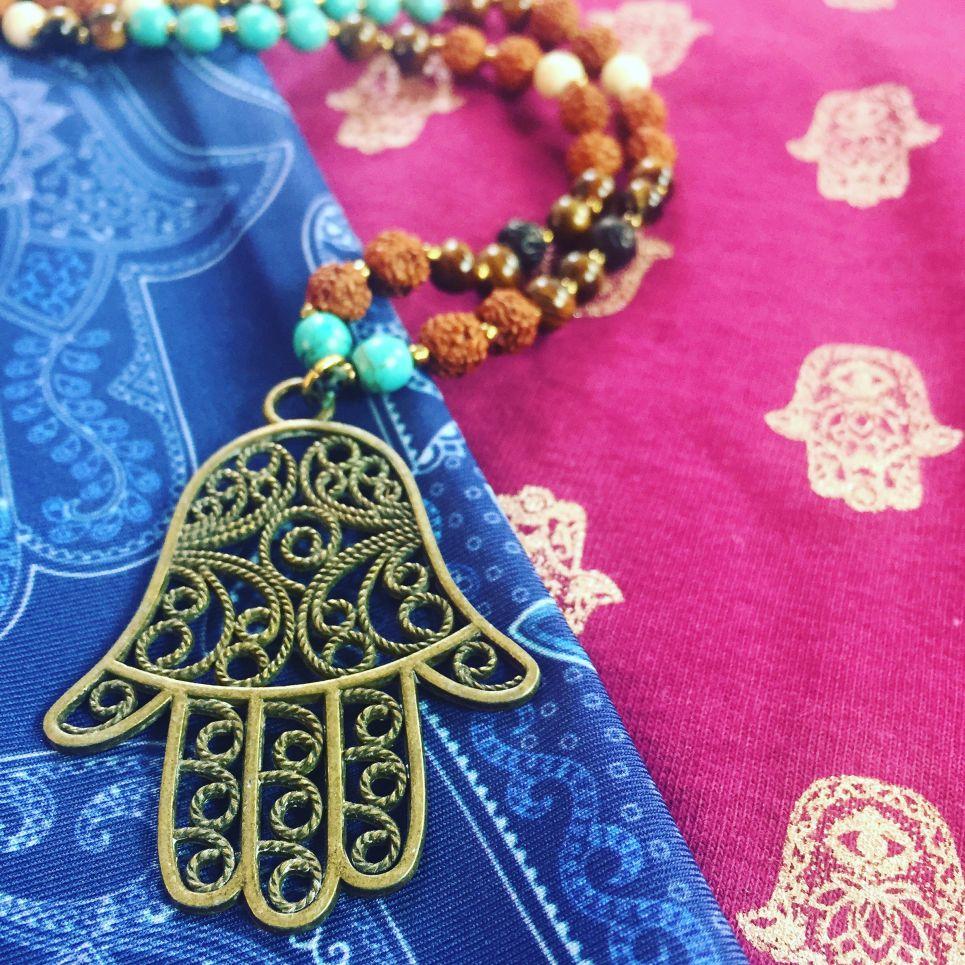 free spirit The HAMSA Mala with Bronze Pendant