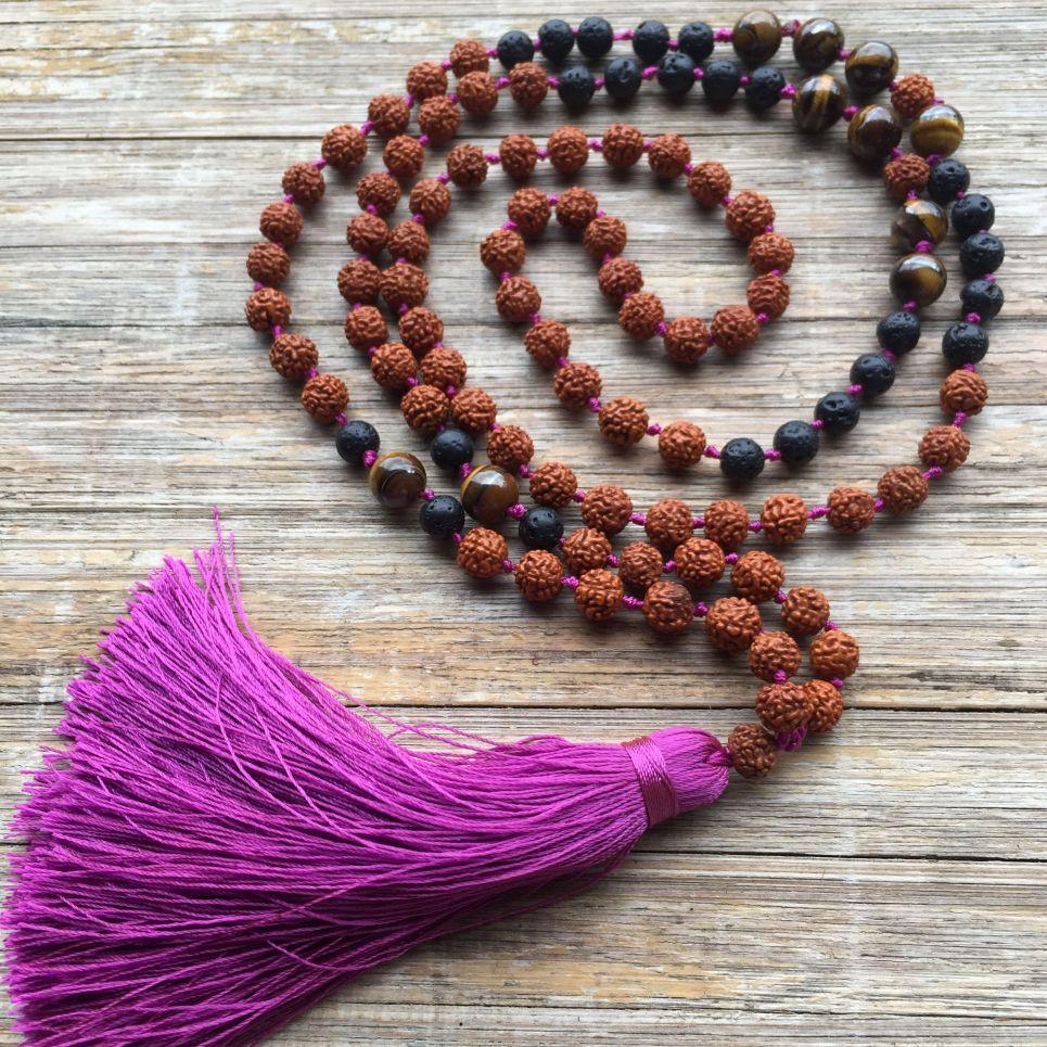 Free Spirit The SHIVA Mala With Fuschia Tassle