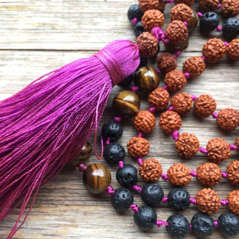 free spirit The SHIVA Mala with Fuschia Tassle