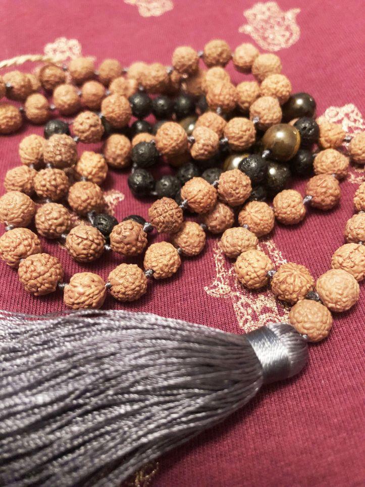 Free Spirit The SHIVA Mala With Pale Grey Tassle