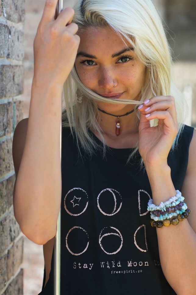 Free Spirit Moon Child Organic Cotton Bamboo Yoga Top