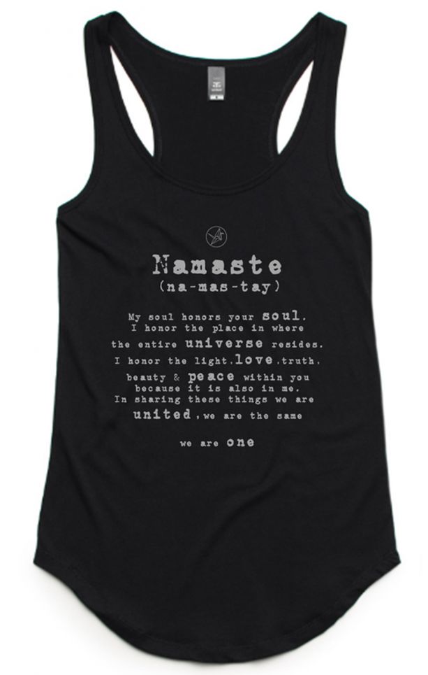 free spirit Namaste Singlet Organic Cotton & Bamboo Yoga Top