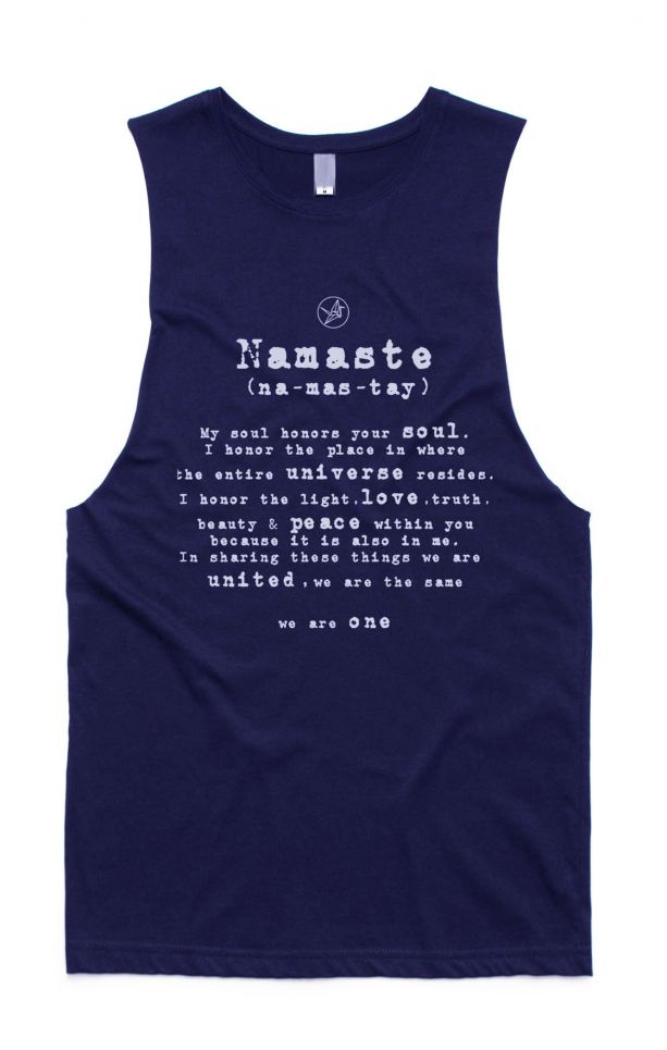 Free Spirit Namaste Tank NAVY Organic Cotton Bamboo Yoga Top