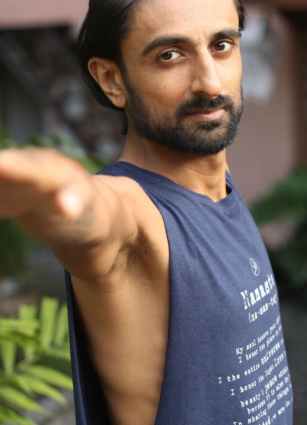 free spirit Namaste Tank NAVY Organic Cotton Bamboo Yoga Top