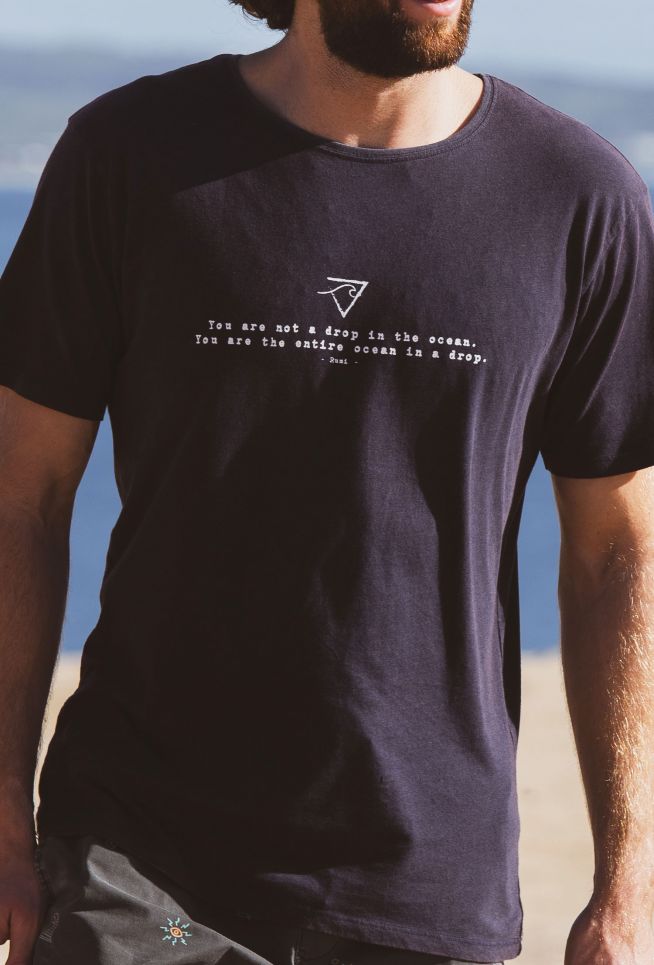 Free Spirit *NEW* Drop In The Ocean Organic Cotton Bamboo Men's / Unisex Yoga Tee